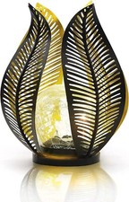 QZGE luzes solares de jardim decorações à prova d'água, vidro globo rachadura, palma de metal G comprar usado  Enviando para Brazil