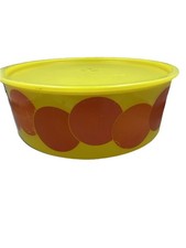 Tigela Tupperware Big Wonder vintage com tampa colheita ouro com bolinhas vermelhas/laranja comprar usado  Enviando para Brazil