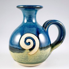 Usado, Suporte de vela Jack O’Patsy cerâmica irlandesa azul celta espiral queimador de óleo vaso botão comprar usado  Enviando para Brazil
