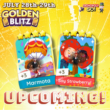 Próximos adesivos instantâneos MONOPOLY_GO Gold Blitz Events🔥Diga morango e marmota comprar usado  Enviando para Brazil