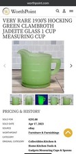 RARO COPO MEDIDOR DE VIDRO VASELINA FIRE KING JADEITE VERDE CLAMBROTH HTF, usado comprar usado  Enviando para Brazil