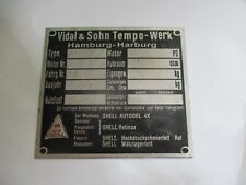 Typenschild tempo vidal gebraucht kaufen  Goch