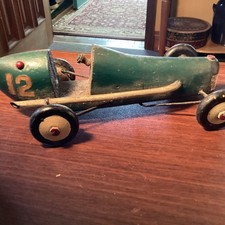 Vintage 1950 Pré Madeira de Pinho Derby Sprint Carro Esculpido Rodas Arte Folclórica Estilo Amarrar, usado comprar usado  Enviando para Brazil