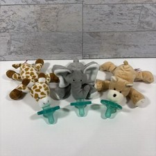 Lote de 3 chupetas Mary Meyer Wubbanub elefante girafa urso marrom pelúcia Binkies comprar usado  Enviando para Brazil
