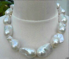 Colar de pérolas barrocas brancas real natural enorme 14x22mm mar do sul 18"" comprar usado  Enviando para Brazil