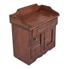 Armário pia seca madeira cerejeira miniatura casa de bonecas 3 gavetas 1 porta de armário 1:12 comprar usado  Enviando para Brazil