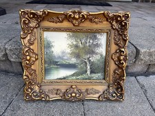 Óleo vintage? Pintor assinado com moldura ornamentada dourada tela a bordo comprar usado  Enviando para Brazil