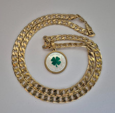 🍀Pingente irlandês trevo de quatro folhas da sorte prata 999 e colar folheado a ouro 18K comprar usado  Enviando para Brazil