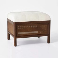 Limiar projetado com base de bengala otomana Studio McGee quarto creme de nozes comprar usado  Enviando para Brazil
