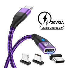 Cable de datos de carga rápida 3 en 1 PD60W tipo C a tipo C Micro USB iOS magnético 3A, usado segunda mano  Embacar hacia Argentina