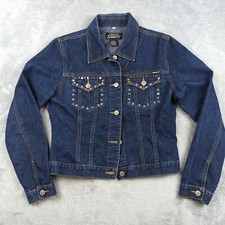 Usado, Jaqueta jeans vintage anos 90 Squeeze por Stephen Hardy enfeitada feminina tamanho M comprar usado  Enviando para Brazil