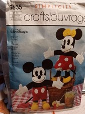 Walt Disney Mickey & Minnie Mouse 18" Simplicidade 7635 Padrão de Costura com Feltro comprar usado  Enviando para Brazil