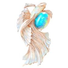 Broche Syn Opal design peixe prata esterlina 925 celebridade tapete vermelho joalheria, usado comprar usado  Enviando para Brazil