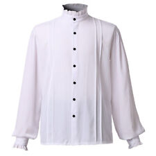 Usado, Camisa masculina medieval gola babado camisa vitoriana colarinho gótico comprar usado  Enviando para Brazil
