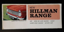 Hillman range brochure for sale  BOURNE