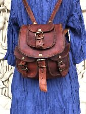 Mochila feminina de couro macio vintage genuíno marrom mochila bolsa de ombro comprar usado  Enviando para Brazil