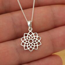Colar pingente de prata esterlina 925 flor da vida corrente de freio joias comprar usado  Enviando para Brazil