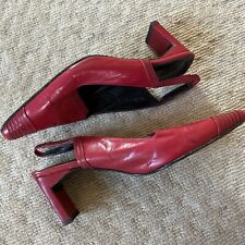 Red leather slingback for sale  EASTBOURNE