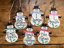 Etiqueta de decoração de árvore de Natal boneco de neve - Ideia de presente personalizada - Topper de caixa comprar usado  Enviando para Brazil
