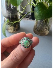 Anel de filigrana vintage verde opala fogo design em prata 925 direção maciça comprar usado  Enviando para Brazil