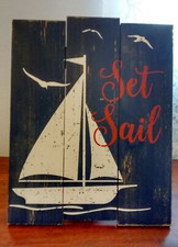 Rustic sailboat wooden for sale  Olathe