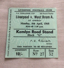 1968 cup 6th for sale  LIVERPOOL