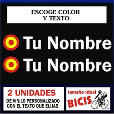 PEGATINAS PERSONALIZABLES (2 UNID.) - BANDERA ESPAÑA CIRCULAR CON NOMBRE -VINILO comprar usado  Enviando para Brazil