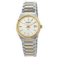 Relógio masculino Seiko clássico quartzo mostrador branco dois tons SUR558P1 comprar usado  Enviando para Brazil
