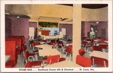 Usado, Cartão postal ST. LOUIS Missouri "STAGE BAR - Southeast Corner 6th & Chestnut" c1950 comprar usado  Enviando para Brazil