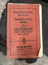 Matchless maintenance manual for sale  HORLEY