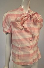Usado, BLUSA LISTRADA VINTAGE 1940’S ROSA + BRANCA COM FRENTE DE ARCO BUCETA GRANDE comprar usado  Enviando para Brazil