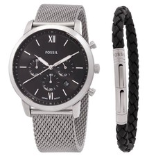 Usado, Relógio masculino cronógrafo fóssil quartzo mostrador preto FS6020SET comprar usado  Enviando para Brazil