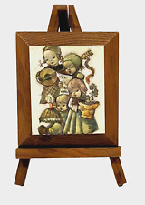 Mini placa de madeira vintage Hummel Goebel alemã crianças cantando com Easel comprar usado  Enviando para Brazil