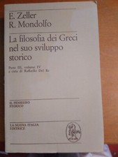 Zeller mondolfo filosofia usato  Italia