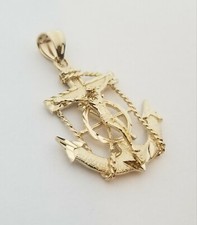Usado, Pingente âncora marinheiro crucifixo religião Jesus Cristo ouro amarelo 14k real comprar usado  Enviando para Brazil