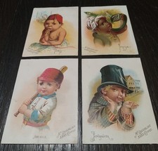 4 cartões comerciais McLaughlin XXXX café torrado década de 1890 meninos e sua nação comprar usado  Enviando para Brazil
