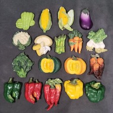 Lote de 18 ímãs de geladeira vintage legumes pimenta abóbora milho + cerâmica comprar usado  Enviando para Brazil