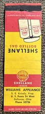 Capa Matchbook Vintage SHELLANE Gás Engarrafado, Williams Appliance Defiance, OH. comprar usado  Enviando para Brazil