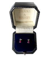 Ruby diamond earrings for sale  LIVERPOOL