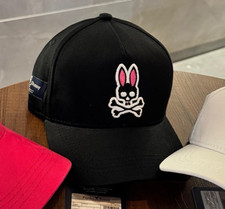 Boné de beisebol Psycho Bunny clássico preto sistema operacional unissex logotipo bordado 100% algodão comprar usado  Enviando para Brazil