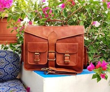 Bolsa satchel genuína feita à mão couro carteiro maleta de ombro masculina comprar usado  Enviando para Brazil
