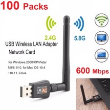 Zestaw 100 x 600Mbps Bezprzewodowy adapter USB WiFi Klucz sprzętowy Dual Band 2,4G / 5GHz 802.11AC na sprzedaż  Wysyłka do Poland