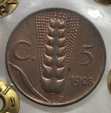 Centesimi spiga 1928 usato  Italia