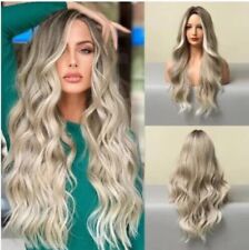 Novas perucas sintéticas longas peruca de cabelo médio misto para mulheres uso diário fibra natural comprar usado  Enviando para Brazil