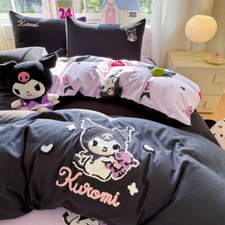 Conjunto de 3 peças de fronha Kuromi My Melody toalha bordada lençol de cama edredom, usado comprar usado  Enviando para Brazil