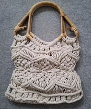 Cream bamboo macrame for sale  BROMLEY