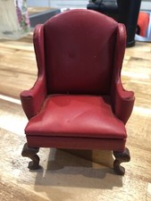Cadeira estofada vermelha vintage para casa de bonecas, boneca, mesa lateral e cadeira, comprar usado  Enviando para Brazil