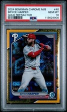 2024 Bowman Chrome Mega Box Bryce Harper refrator de ouro /50 PSA 10 Pop 4, usado comprar usado  Enviando para Brazil