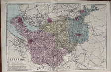 Antique map cheshire for sale Antique map cheshire for sale  BISHOP'S STORTFORD