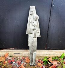 Escultura em pedra cultivada vintage arte de parede de concreto brutalista MCM mãe e filho, usado comprar usado  Enviando para Brazil